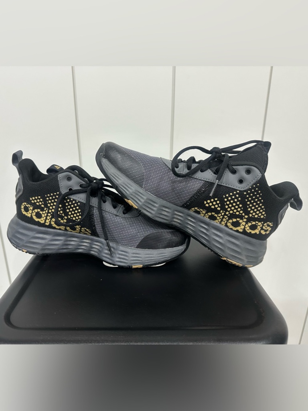 adidas Originals Kids Black and Gold Sneakers